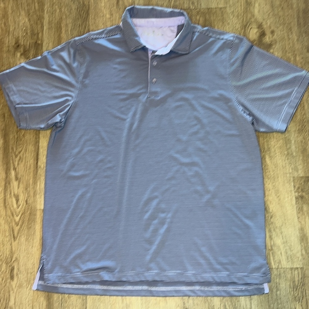 Bobby Jones Performance Mini Feed Stripe Short Sleeve Polo Shirt XXL - Picture 2 of 8